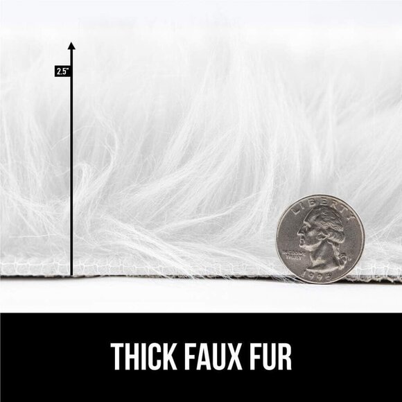 Gorilla Grip Faux Fur Chair and Stool Seat Covers, Soft Cushion 4 Pack, Round Co - Picture 4 of 6